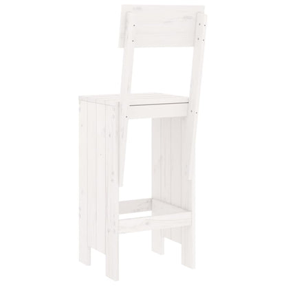 White Solid Pine Wood Bar Stools, Set of 2 (40x48.5x115.5 cm)