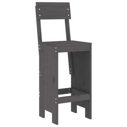 Modern Grey Pine Wood Bar Stools Set of 2 - 115.5cm