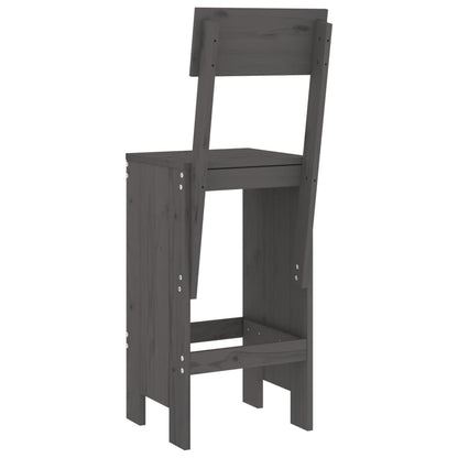 Modern Grey Pine Wood Bar Stools Set of 2 - 115.5cm