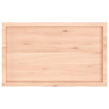 Natural Oak Wall Shelf 100x60x2-4cm | Untreated Solid Wood Design