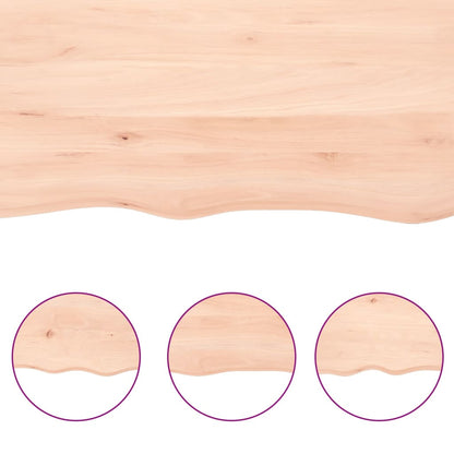 Natural Oak Wall Shelf 100x60x2-4cm | Untreated Solid Wood Design