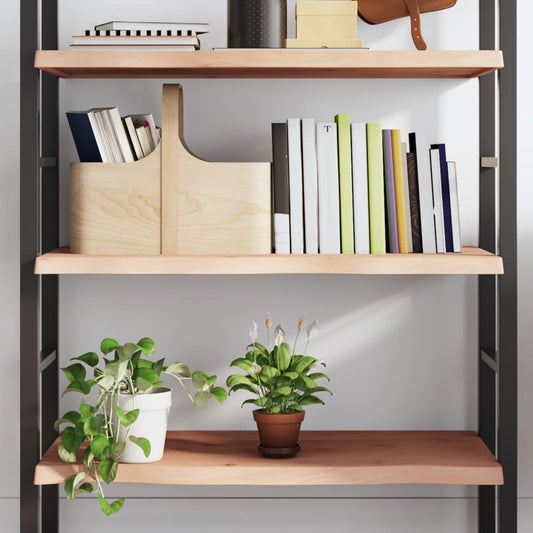 Natural Oak Wall Shelf 100x60x2-4cm | Untreated Solid Wood Design