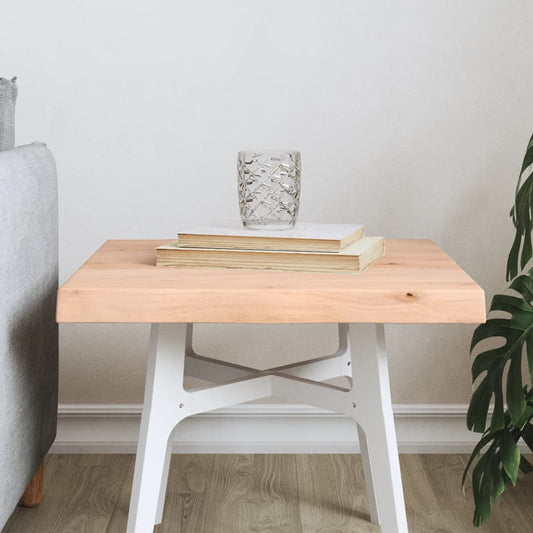 Rustic Live Edge Solid Wood Table Top 40x40 cm - Untreated Finish