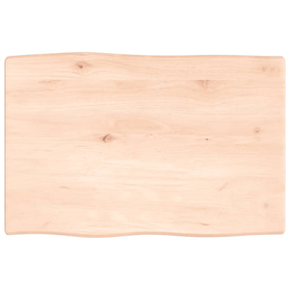 Oak Live Edge Table Top 60x40x2 cm - Natural Solid Wood