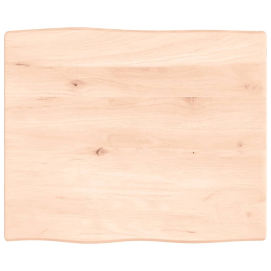 Solid Oak Live Edge Table Top 60x50x2 cm - Untreated Wood