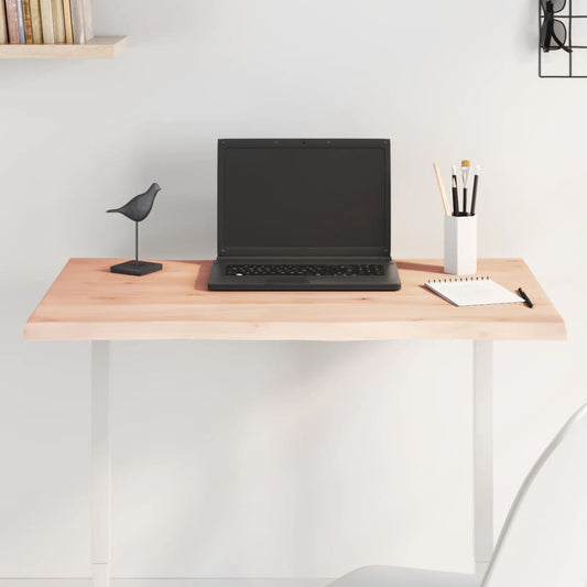 Live Edge Oak Table Top 80x40x2 cm - Untreated Solid Wood