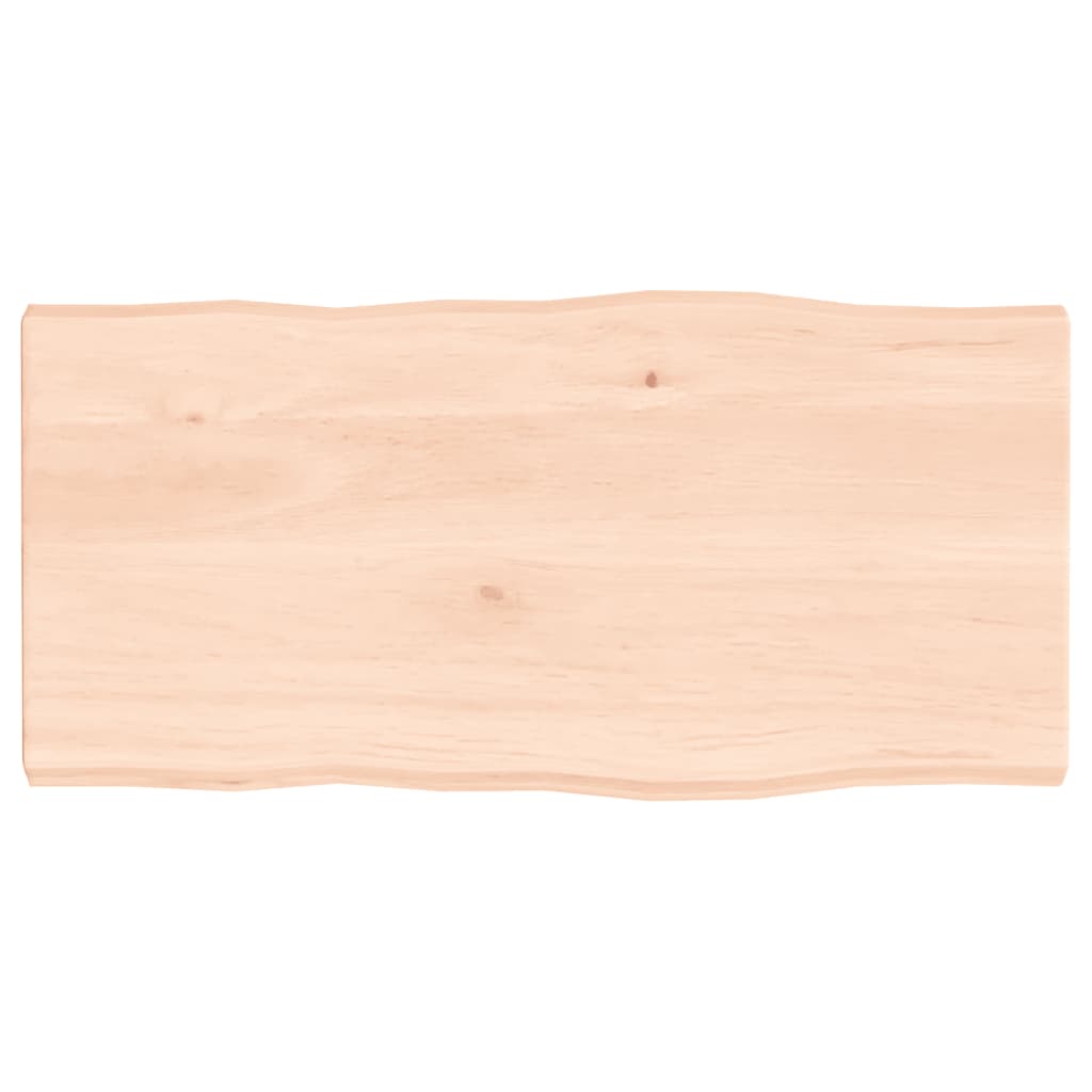 Solid Wood Live Edge Table Top 80x40x(2-4) cm - Untreated Finish
