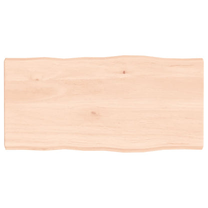 Solid Wood Live Edge Table Top 80x40x(2-4) cm - Untreated Finish