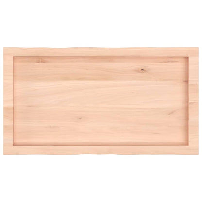 Solid Wood Live Edge Table Top 80x40x(2-4) cm - Untreated Finish