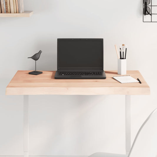 Solid Wood Live Edge Table Top 80x40x(2-4) cm - Untreated Finish