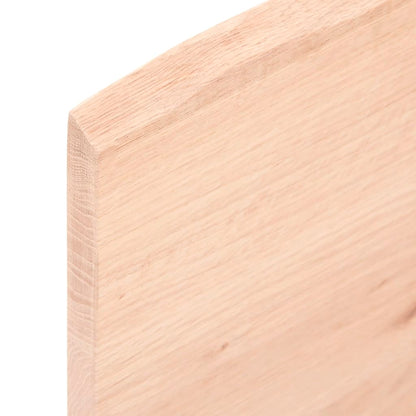 Solid Oak Live Edge Tabletop 80x50x2 cm Untreated Wood
