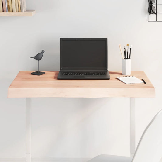 Untreated Solid Wood Live Edge Table Top 80x50x(2-6) cm