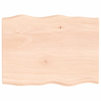 Solid Wood Live Edge Table Top 80x60cm - Untreated Natural Finish