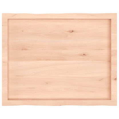 Solid Wood Live Edge Table Top 80x60cm - Untreated Natural Finish