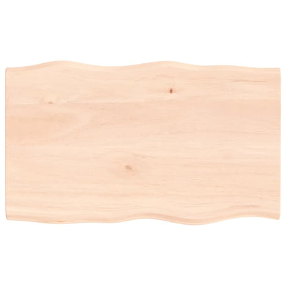 Oak Live Edge Tabletop 100x60x2 cm - Solid Untreated Wood