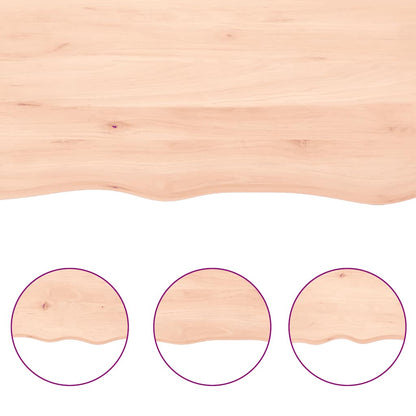 Live Edge Solid Wood Table Top, 120x40 cm, Untreated Natural Finish