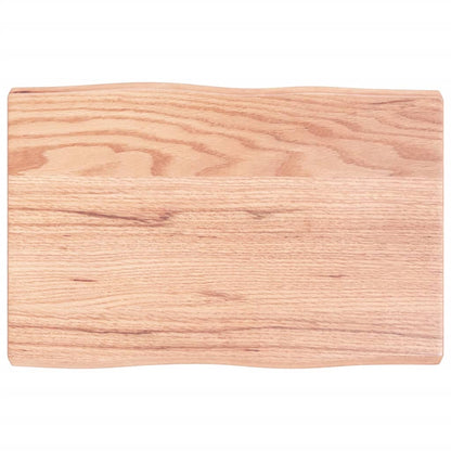 Live Edge Solid Wood Table Top 60x40 cm, Light Brown Finish