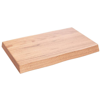 Live Edge Solid Wood Table Top, Light Brown, 60x40x(2-6) cm
