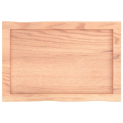 Live Edge Solid Wood Table Top, Light Brown, 60x40x(2-6) cm