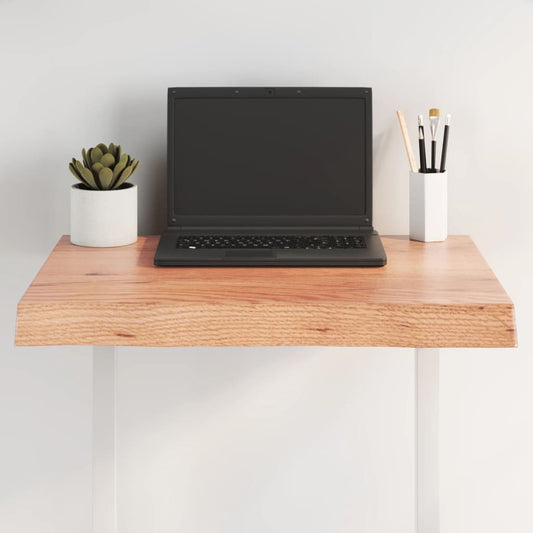 Live Edge Solid Wood Table Top, Light Brown, 60x40x(2-6) cm