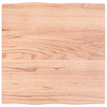Live Edge Oak Table Top, Solid Wood, Light Brown 60x60x2 cm
