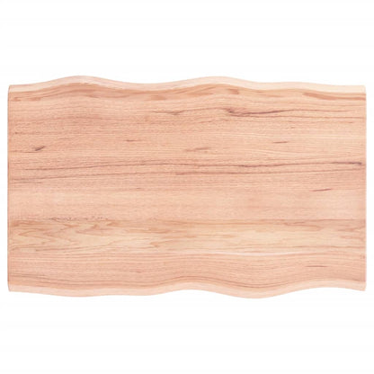 Live Edge Oak Table Top, Light Brown, 80x50x2 cm, Solid Wood