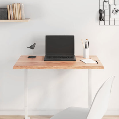 Live Edge Oak Table Top, Light Brown, 80x50x2 cm, Solid Wood