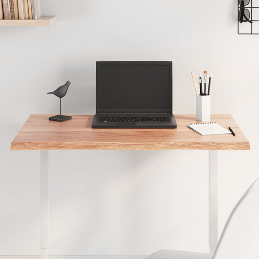 Live Edge Oak Table Top, Light Brown, 80x50x2 cm, Solid Wood