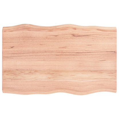 Live Edge Solid Wood Table Top, Light Brown, 80x50 cm