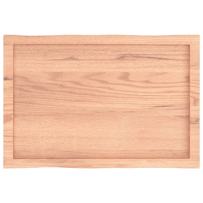 Live Edge Solid Wood Table Top, Light Brown, 80x50 cm