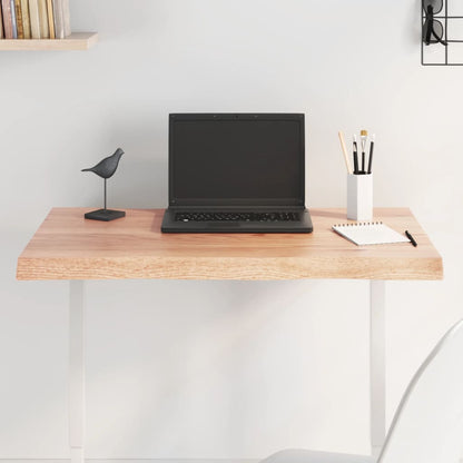 Live Edge Solid Wood Table Top, Light Brown, 80x50 cm