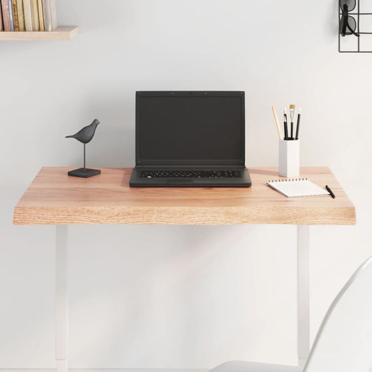 Live Edge Solid Wood Table Top, Light Brown, 80x50 cm