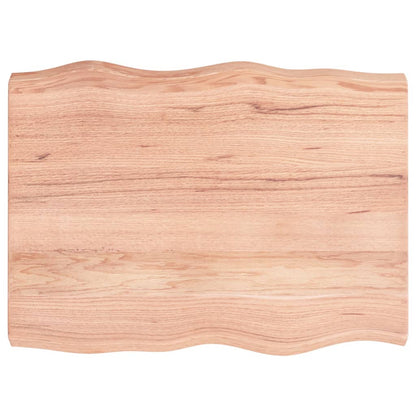 Rustic Live Edge Light Brown Solid Wood Table Top 80x60cm