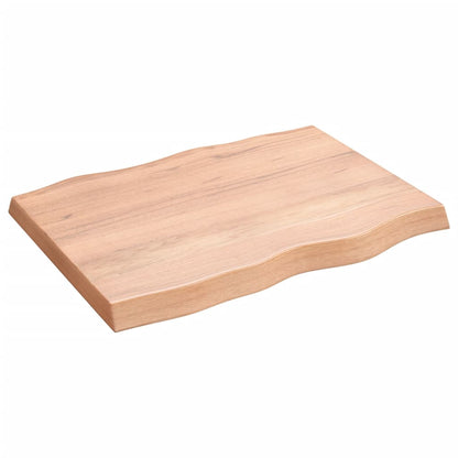 Rustic Live Edge Light Brown Solid Wood Table Top 80x60cm