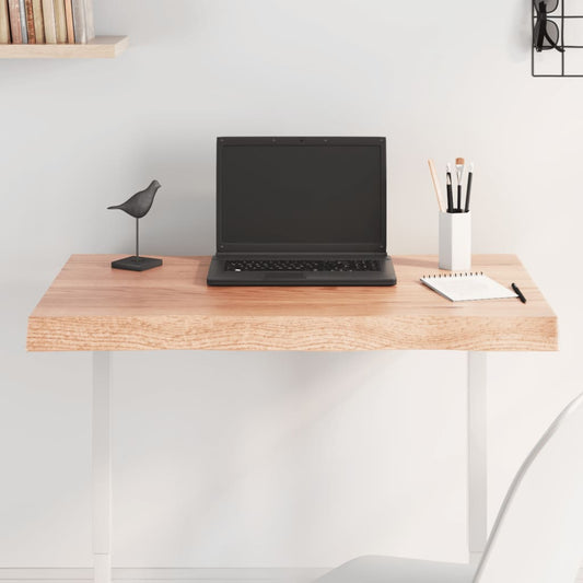 Rustic Live Edge Light Brown Solid Wood Table Top 80x60cm