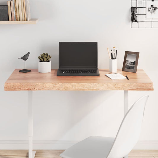 Live Edge Solid Wood Table Top, Light Brown (100x40cm) Adjustable