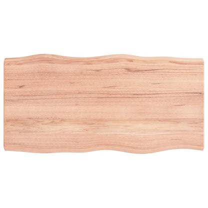 Live Edge Light Brown Solid Wood Table Top 100x50cm