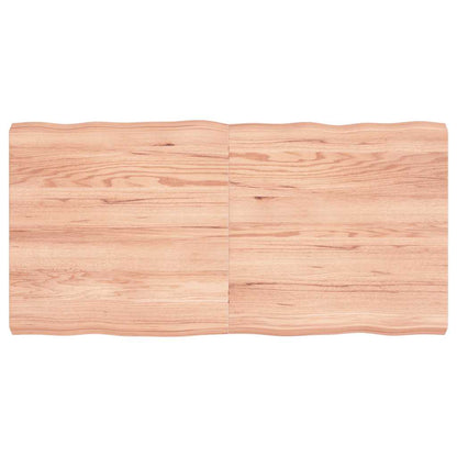 Live Edge Solid Wood Table Top, Light Brown, 120x60x2-6cm