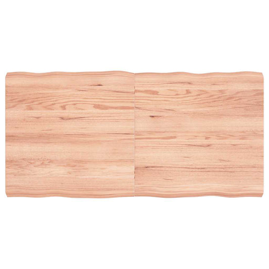 Live Edge Solid Wood Table Top, Light Brown, 120x60x2-6cm