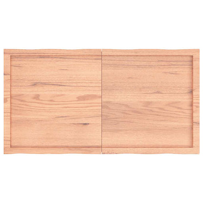 Live Edge Solid Wood Table Top, Light Brown, 120x60x2-6cm