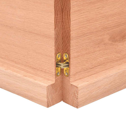 Solid Wood Live Edge Table Top, Light Brown 140x50cm, Treated