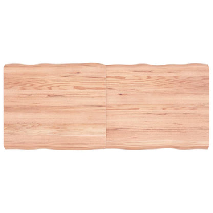 Live Edge Solid Wood Table Top, Light Brown, 140x60cm, Treated