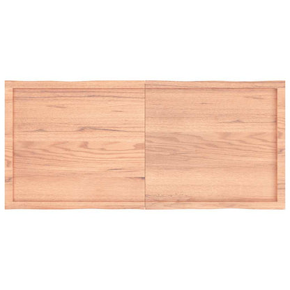Live Edge Solid Wood Table Top, Light Brown, 140x60cm, Treated