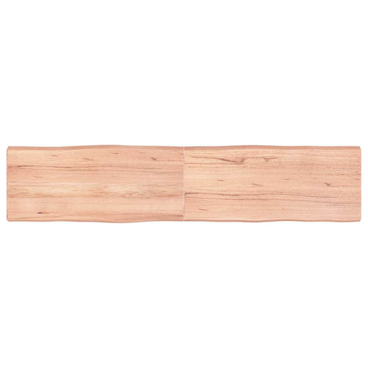 Solid Wood Live Edge Table Top, Light Brown, 180x40cm Adjustable Thickness