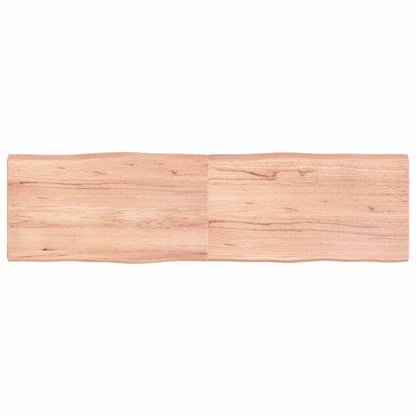 Solid Wood Live Edge Table Top, Light Brown, 180x50x(2-6)cm