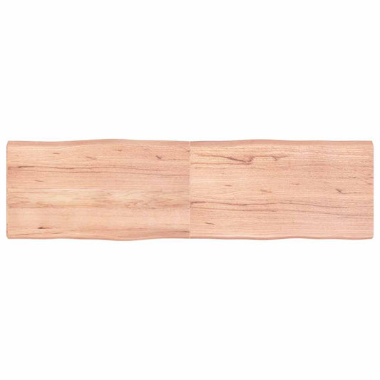 Solid Wood Live Edge Table Top, Light Brown, 180x50x(2-6)cm