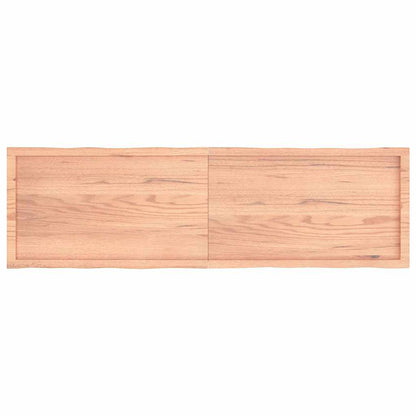 Solid Wood Live Edge Table Top, Light Brown, 180x50x(2-6)cm