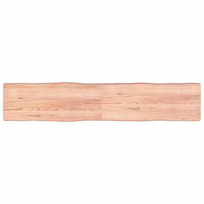 Live Edge Light Brown Solid Wood Table Top, 200x40cm, Treated Durable