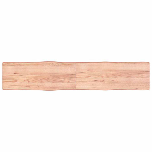 Live Edge Light Brown Solid Wood Table Top, 200x40cm, Treated Durable