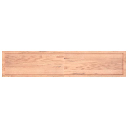 Live Edge Light Brown Solid Wood Table Top, 200x40cm, Treated Durable